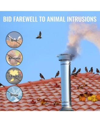 Chimney Cap, 6 Inch, 304 Stainless Steel Round Roof Rain Cap for Insulation