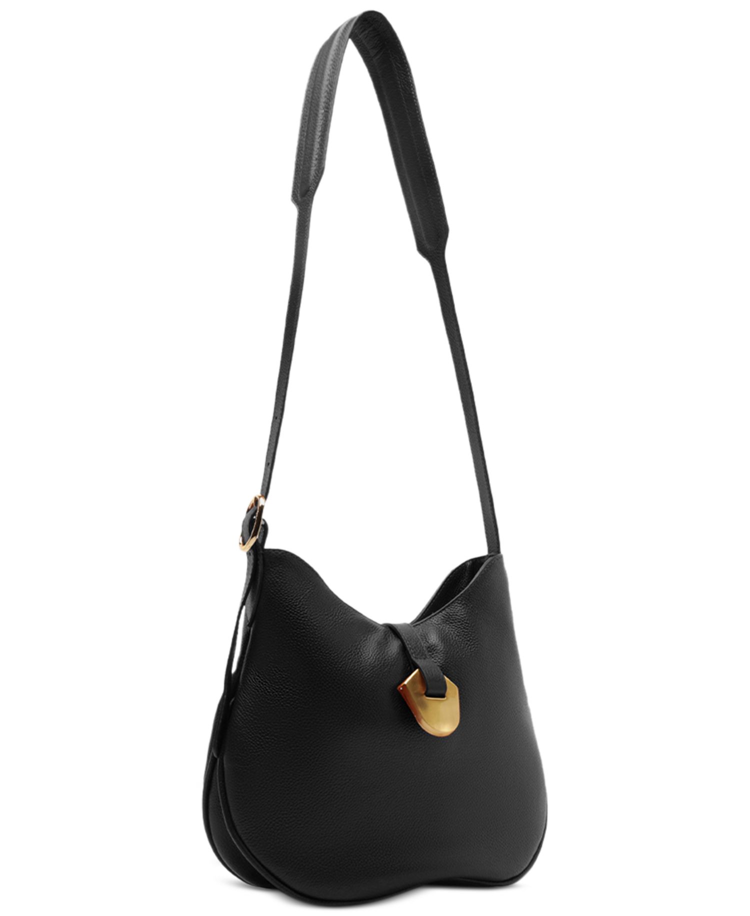 Sabrina Small Leather Snap Button Crossbody Handbag