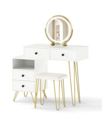 Modern Dressing Table with Storage Cabinet