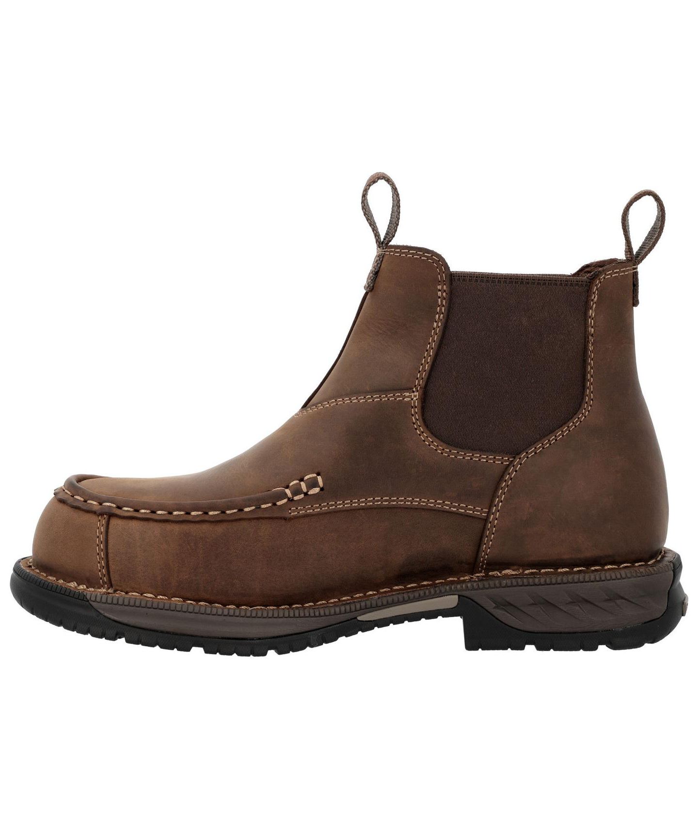 Мужские ботинки GEORGIA BOOT Athens 360 Moc-Toe Chelsea Waterproof Nano Composite Toe Work Boot, цвет: Коричневый — фото 6