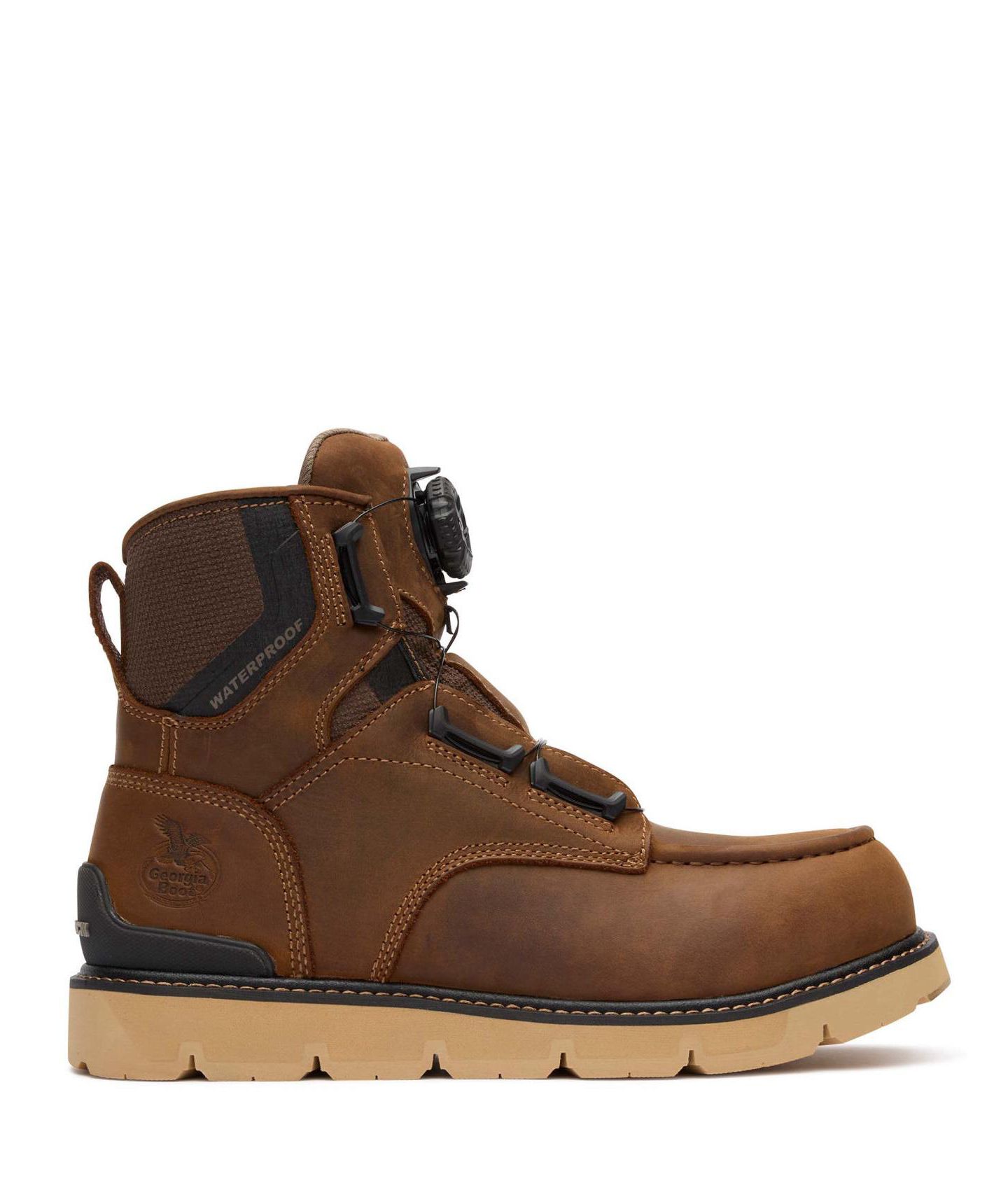 Мужские ботинки GEORGIA BOOT Carbon Flex BOA Waterproof Moc-Toe Work Boot, цвет: Коричневый — фото 4