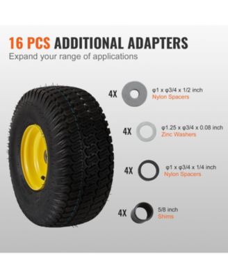 Lawn Mower Tires with Rim, 15x6-6", Tubeless, 2-Pack for Riding Mowers and Tractors
