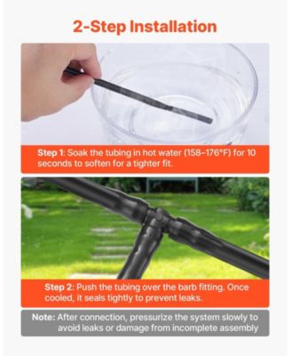 Drip Irrigation Fittings Kit, 300 Pcs, for 1/4" Tubing, for Yard and Garden