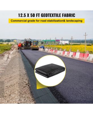 Geotextile Fabric, 12.5 x 50 ft, Heavy Duty Driveway Drain Cloth