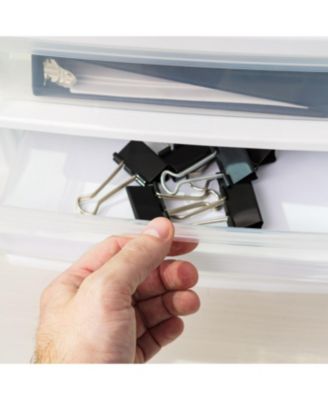 USA Medium 3-Drawer Stacking Desktop Organizer, 1 Pack, Plastic Drawer Storage Container for Stationery Art Craft Supplies