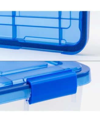 USA 6Pack 19 Quart WEATHERPRO Airtight Plastic Storage Bin with Lid and Seal and Secure Latching Buckles