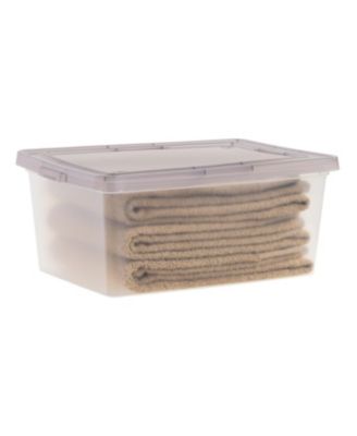 USA 8 Pack 17 Quart Clear Plastic Storage Box with Snap Lid