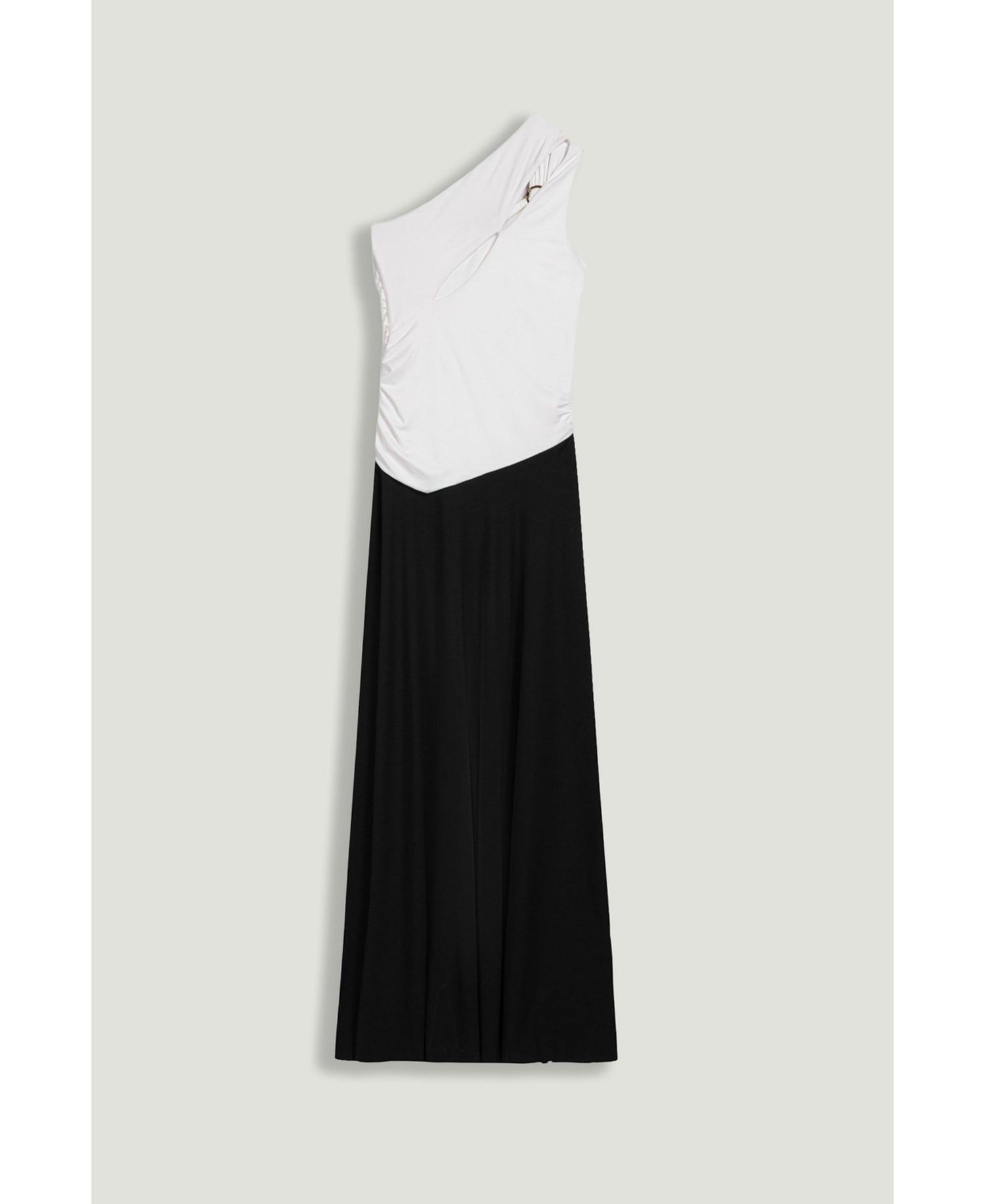 Women's One-Shoulder Contrast Maxi Dress