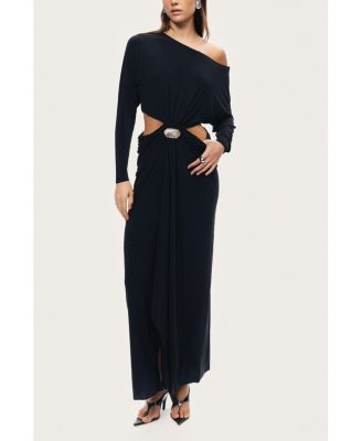 Women's One-Shoulder Cut-Out Maxi Dress