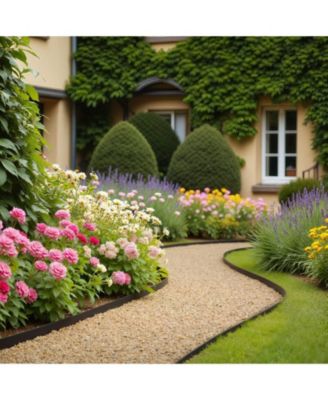 Landscape Edging, 20 ft x 2 in, Flexible Garden Border with 120 Spikes, UV-Resistant