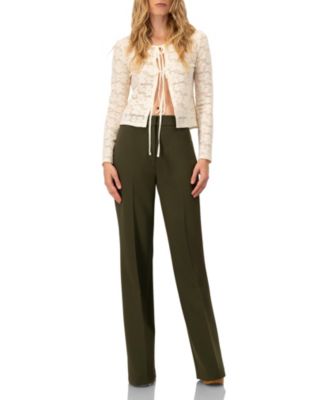 Women's Straight Solid Gabardine Trousers