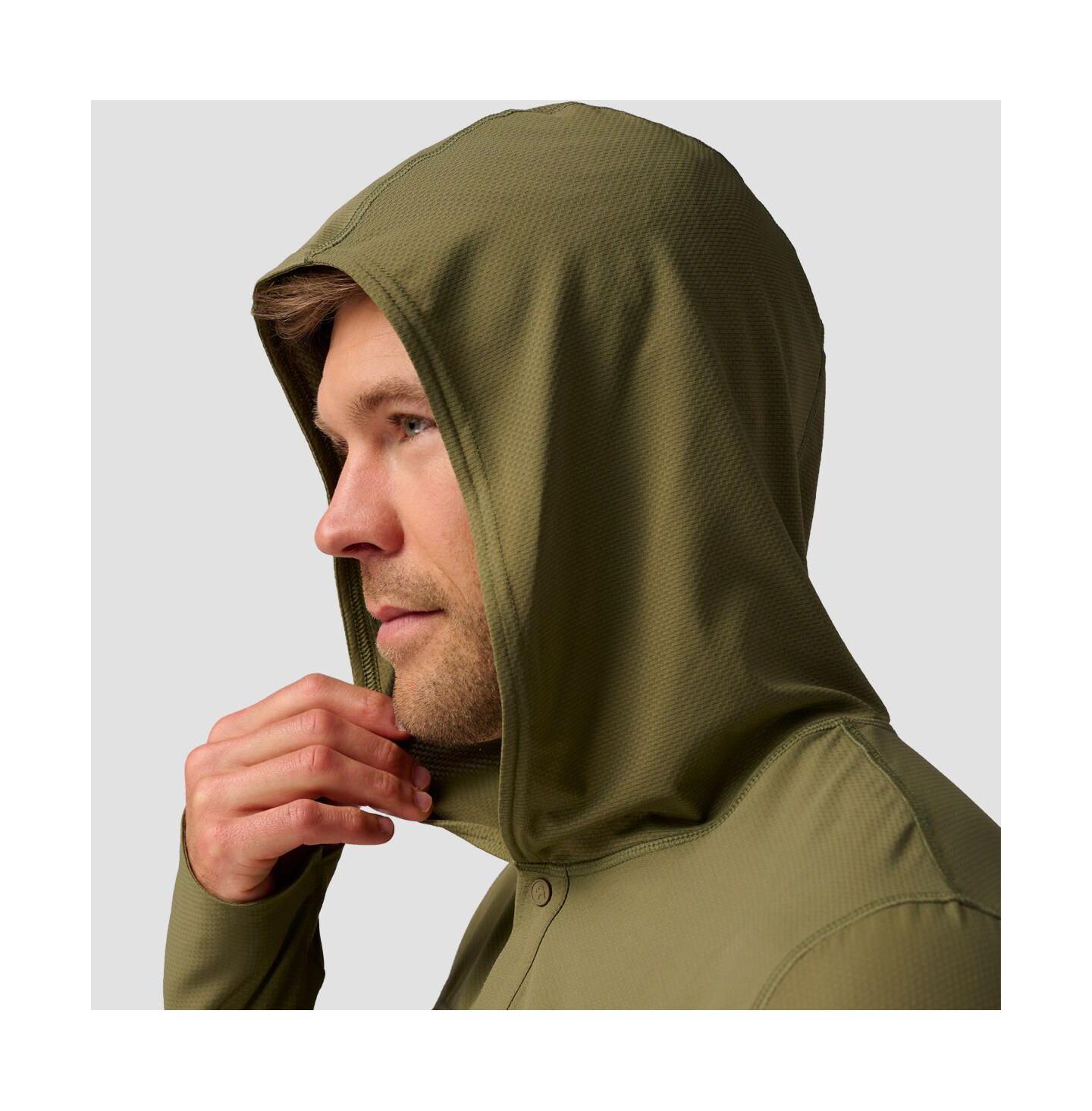 Мужское худи Backcountry Hybrid Tahoe Sun Performance Shirts Long Sleeve, цвет: Kalamata — фото 4