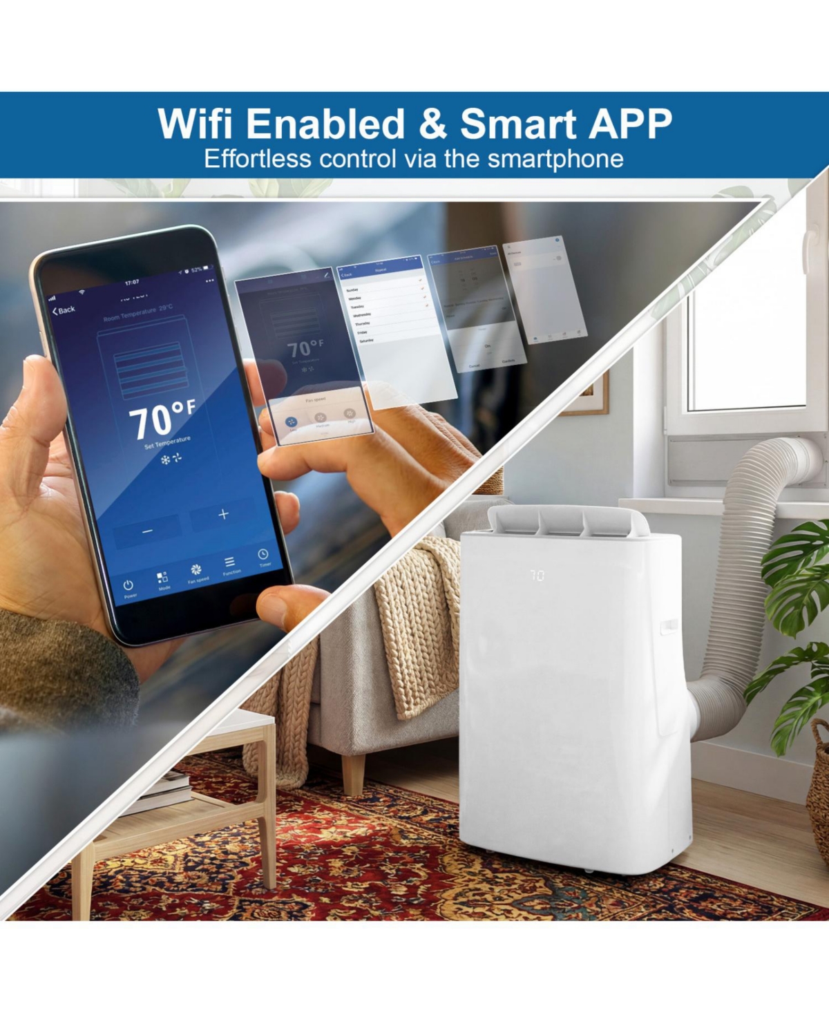 Mecale 15000 Btu Inverter Portable Air Conditioner WiFi Cooling and Heating