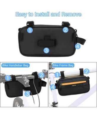 Waterproof Bike Handlebar Bag with Shoulder Strap, Bicycle Front Storage Pouch for Commuting Cycling Travel