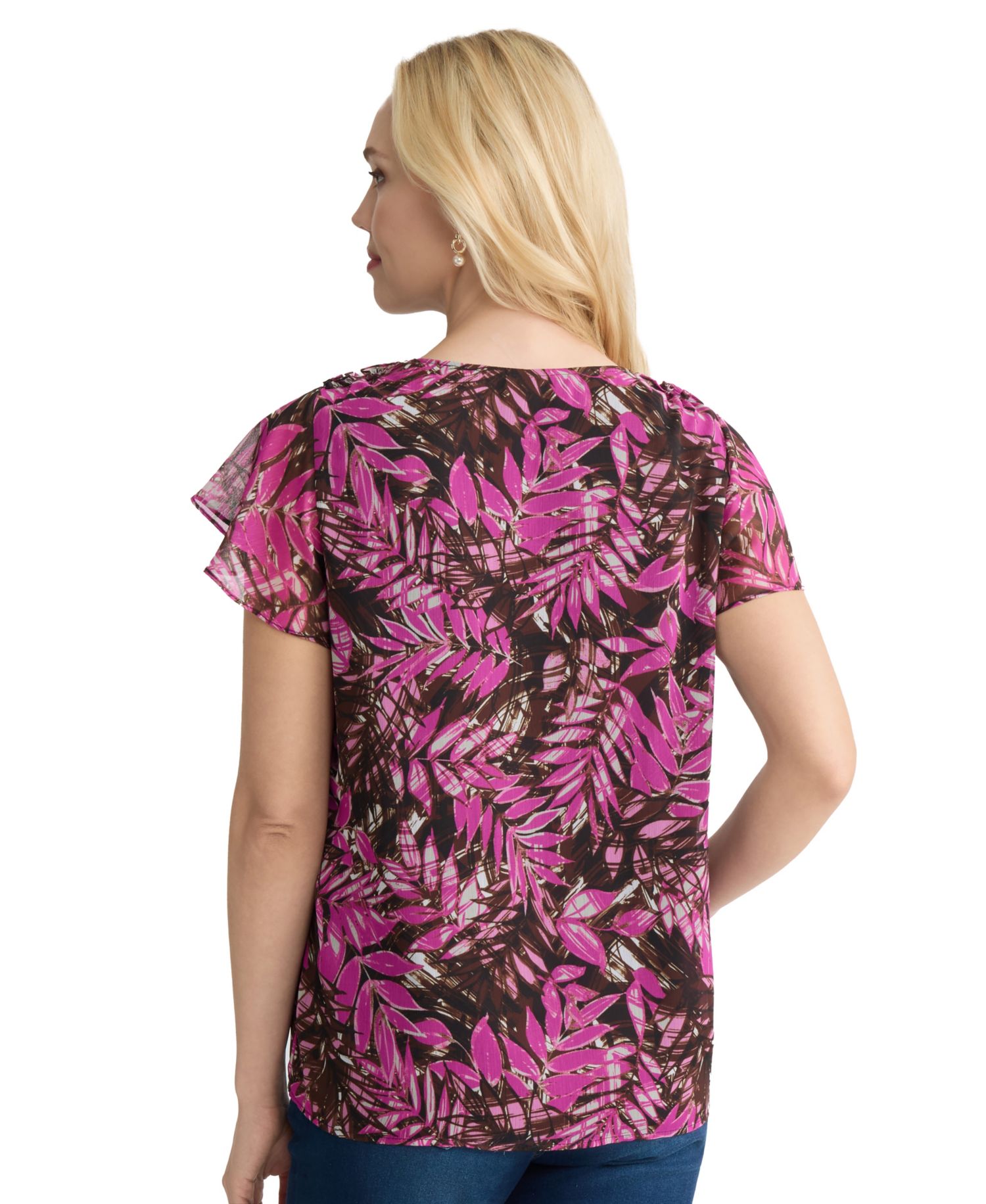 Women's Printed V-Neck Top