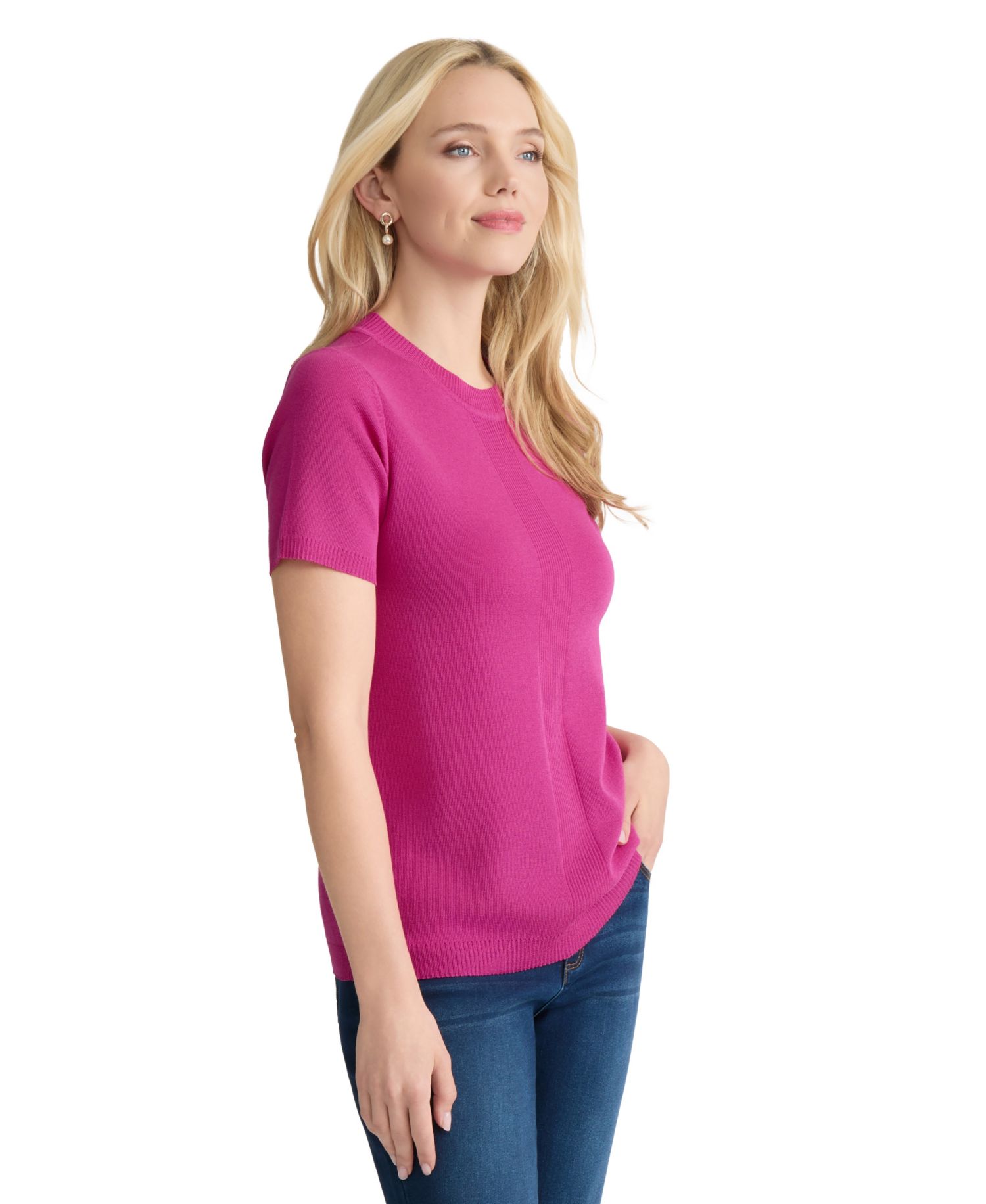 Women's Short Sleeve Crewneck Knit Top