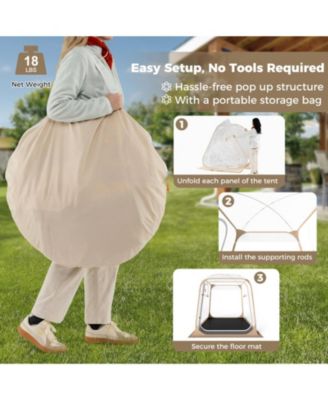 7 x 7 FT Clear Pop-Up Sports Tent Waterproof Bubble Pod with Sealed Floor