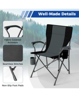 Folding Camping Chair with Cup Holder and Side Pocket