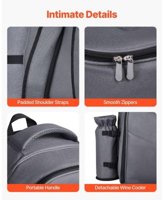 2-Person Picnic Backpack with Insulated Cooler, Blanket and Tableware Set