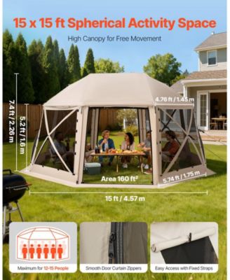 15 x 15 Ft Pop-Up Spherical Gazebo Screen Tent for 12-15 People