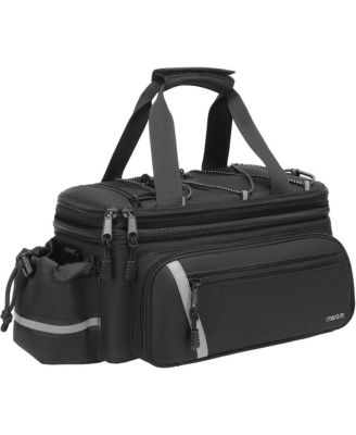 Insulated Bike Rack Bag with Rain Cover, Bicycle Trunk Cooler with Foldable Panniers for Commuting Travel Outdoor Cycling