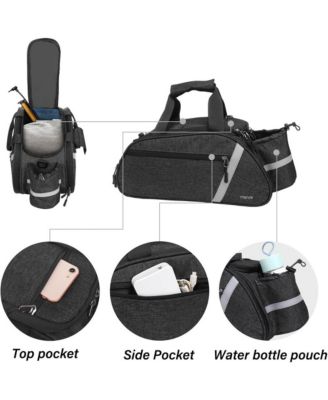 Bike Rack Bag Waterproof Bicycle Trunk Bag Rear Seat Pannier with Shoulder Strap Reflective Cycling Storage for Commuting Travel