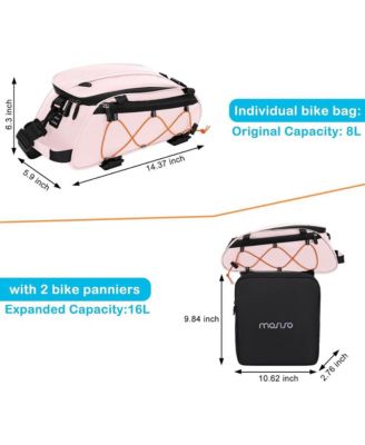 Bike Rack Bag with Removable Panniers Insulated Waterproof Bicycle Trunk Cooler Storage Rear Seat Cargo for Commuting Travel Camping