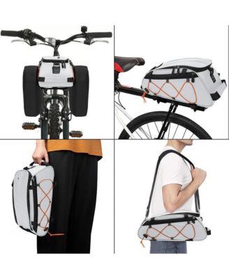 Bike Rack Bag with Removable Panniers Insulated Waterproof Bicycle Trunk Cooler Storage Rear Seat Cargo for Commuting Travel Camping