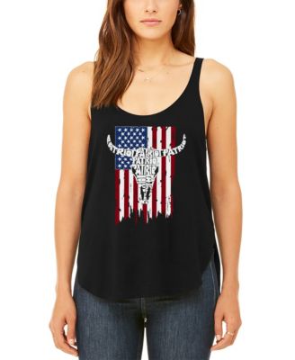 Women's Patriot Flag Premium Word Art Flowy Tank Top