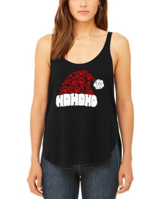 Women's Paw Print Santa Hat Premium Word Art Flowy Tank Top