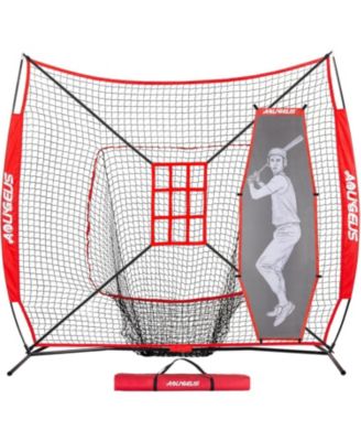 Baseball Softball Practice Net,Pitching Net,Batting Net,with Baseball Tee,Bonus Strike Zone and Bow Frame