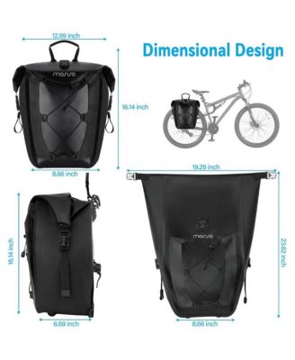 Waterproof Bike Panniers 2 Pack 25L Rear Rack Saddle Bags TPU Bicycle Storage Trunk Bag for Commuting Touring Road Mountain Cycling