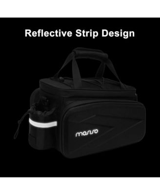 Insulated Bike Rear Rack Bag 8L Trunk Cooler with Foldable Panniers, Waterproof Cycling Storage Bag with Shoulder Strap for Commuting