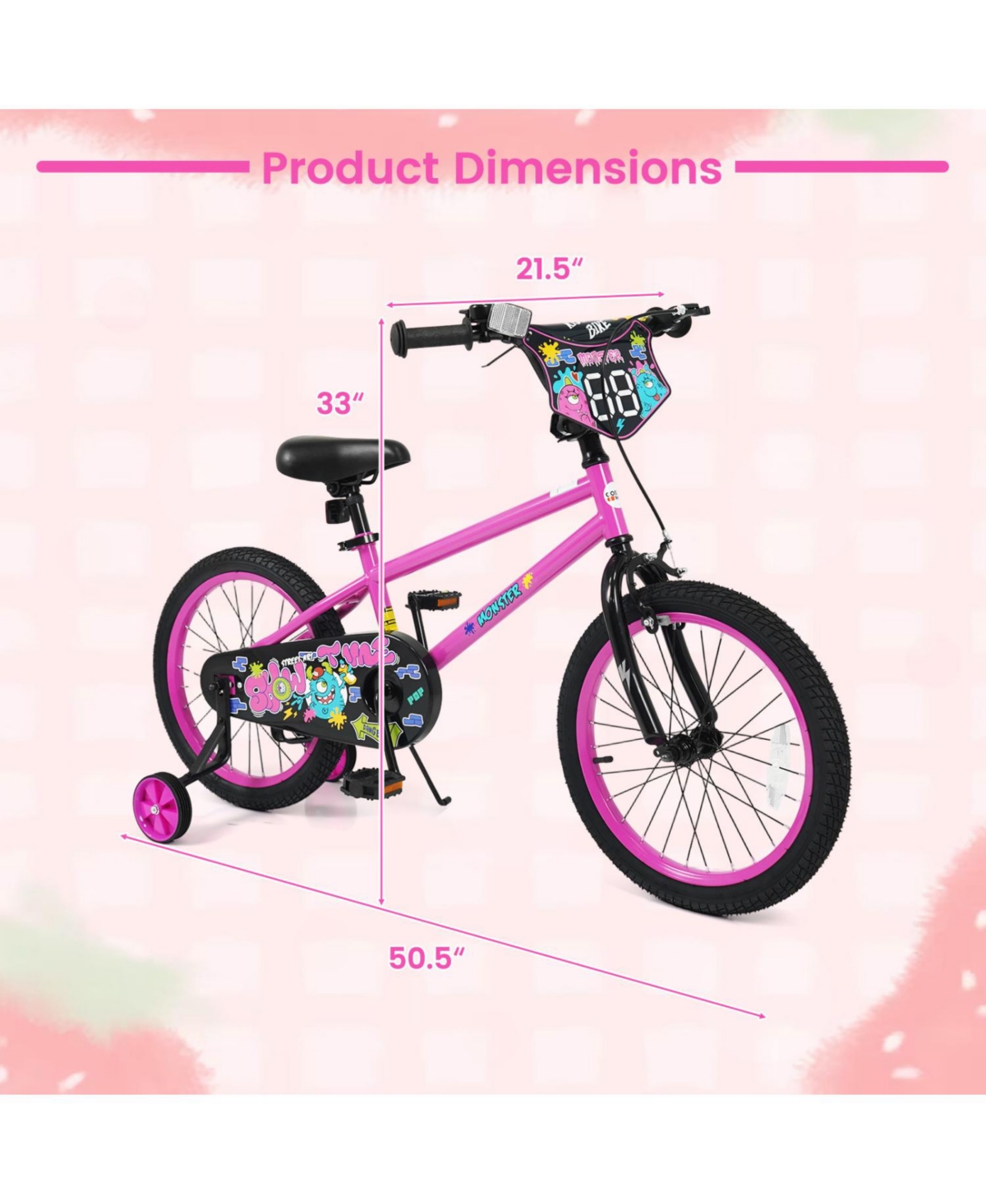 Slickblue Kids Bicycle with Training Wheels
