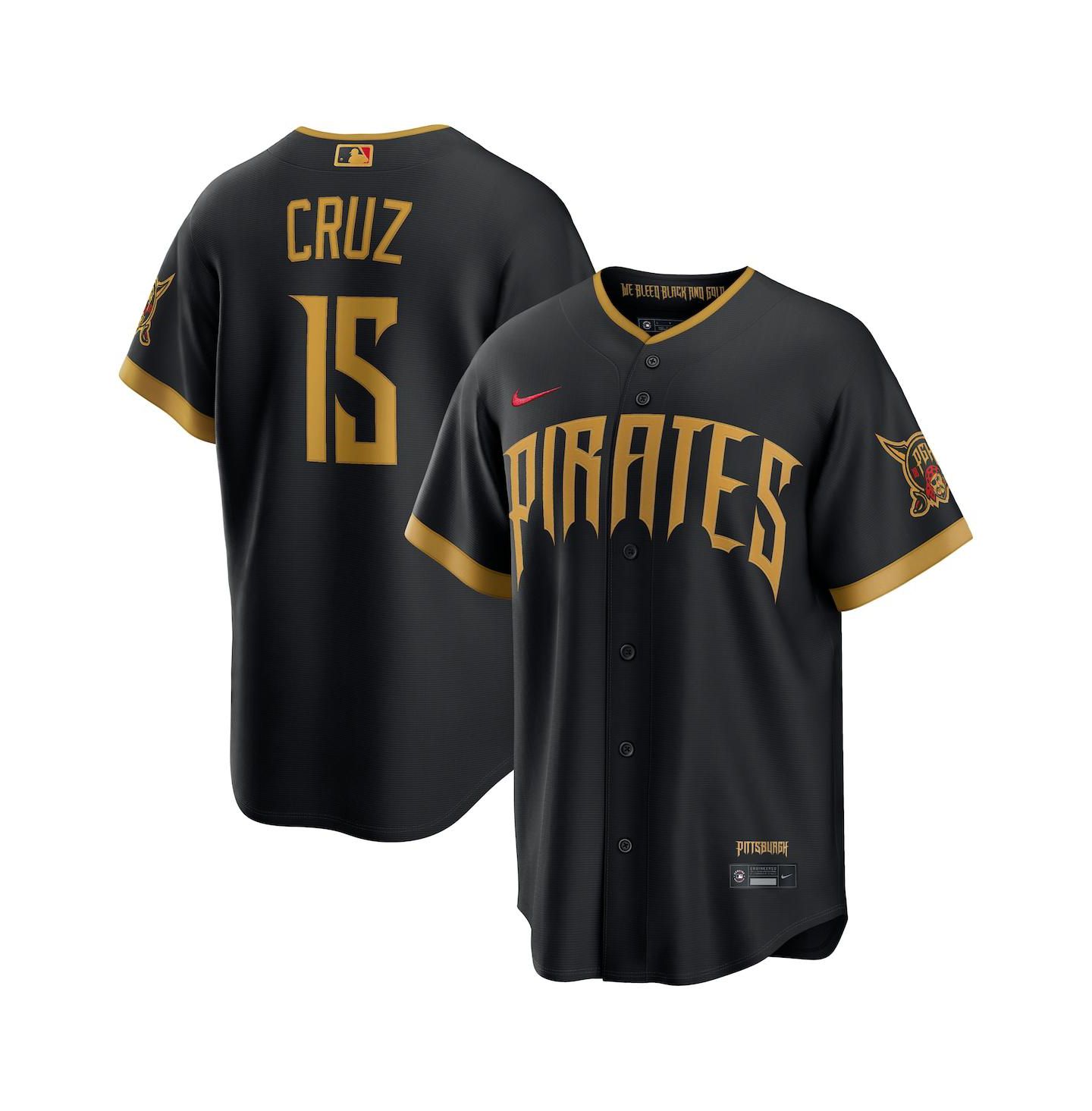 Мужской топ Nike Oneil Cruz Black Pittsburgh Pirates 2026 City Connect Stadium Jersey — фото 1