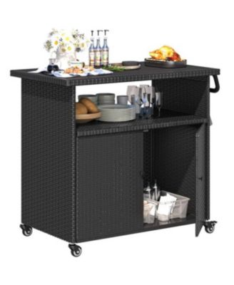 Outdoor Bar Cart with Wheels
