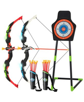 Youth Archery Bow Set with LED Light Up Bow and 20 Suction Cup Arrows for Kids