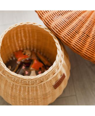 Mushroom Handcrafted Rattan Storage Basket - Wicker