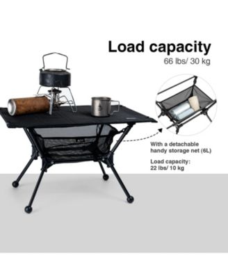Camping Table Portable Folding Mesh Storage Net High Low Options Camping Outdoor Recreation Gear