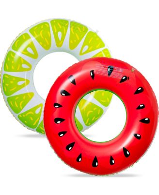 2PCS Fruit Pool Floats Inflatable Swimming Rings Tubes