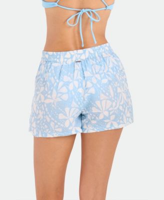 Women's Printed Pull-On Swim Cover-Up Shorts