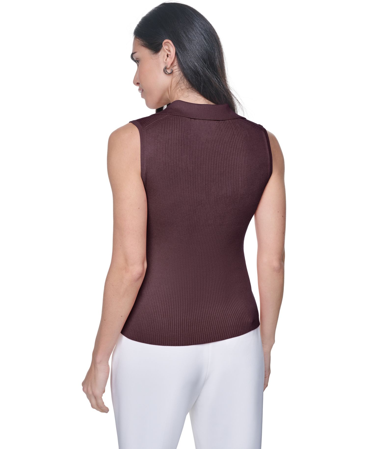 Women's V-Neck Collar Sleeveless Sweater Top