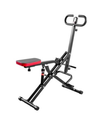 Deep Squat Rowing Machine, Foldable Glute Trainer with 12-Gear Adjustable Resistance, Home Squat Machine for Glutes & Legs