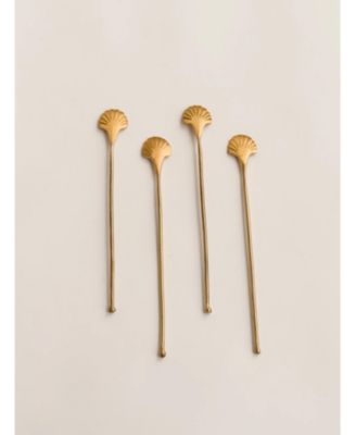 Fleck, S/4 Seashell Drink Stirrers - Large