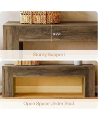 55" Entryway Bench, Farmhouse Indoor End of Bed Bench, Shoe Bench