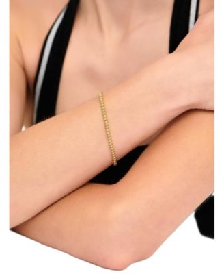 3mm Beaded Ball Chain Bracelet in Gold Plated Sterling Silver, in