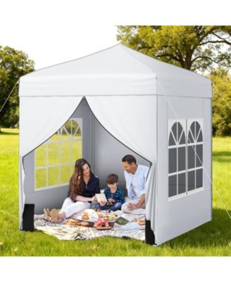 6.5x6.5 ft Pop-Up Canopy Tent with 4 Sidewalls and Wheeled Carry Bag