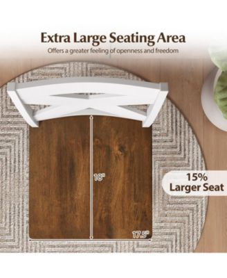 29" Rubberwood Swivel Barstools Set of 2 with Backrest and Large Seat