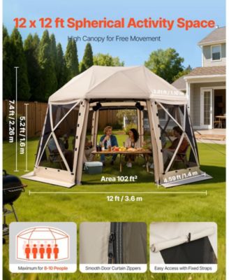 12 x 12 Ft Pop-Up Spherical Gazebo Screen Tent for 8-10 People