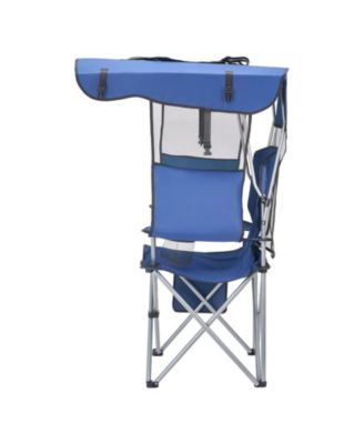 Camping Chair with Canopy Shade 330 lbs and Magazine Pocket